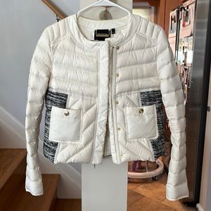 Tweed and down jacket